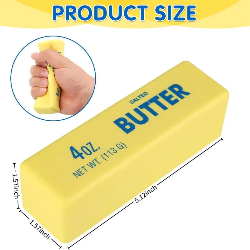 Soft Silicone Food Squishy Toy Butter Chocolate Block Slow Rebound Squeeze Toy Anxiety Relief Sensory Fidget Toy for Adults Gift