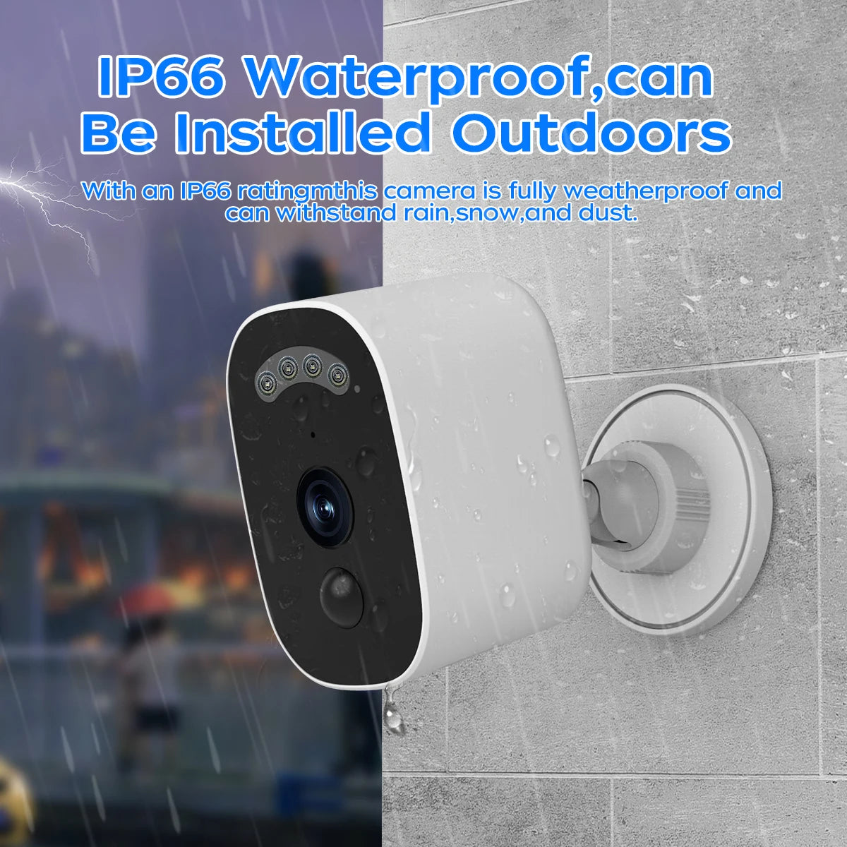 JOOAN 2K Solar Security Camera Outdoor 2.4G WiFi Human Detection IP Camera Waterproof Night Vision Solar Powered Battery Camera