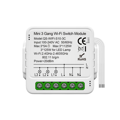 Tuya Smart WiFi Switch 1/2/3 Gang Smart Home Light Switch Breaker Neutral Wire Required Remote App Timer Work with Alexa Google