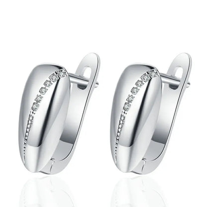925 Sterling Silver Earrings Jewelry High Quality Retro Simple Pattern Purple White Zircon Earrings Hot Sale
