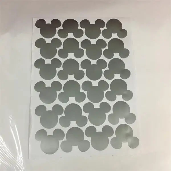 24pcs/set Cartoon Mouse Head Wall Stickers For Kids Baby Rooms Poster Kitchen Label Peel & Stick Removable Art Wall Decals