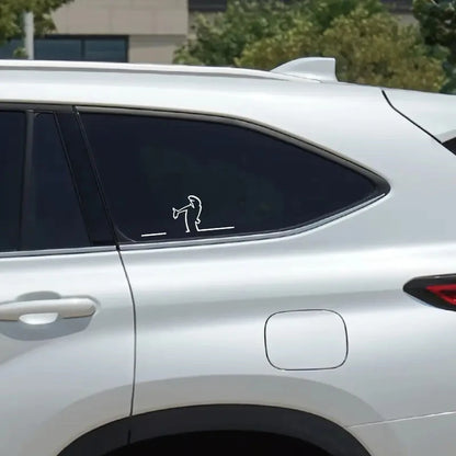 La Linea Minimalist Line Art Car Sticker Bumper & Window Door Wall Decal With Cartoon Character Design Home Car Decoration