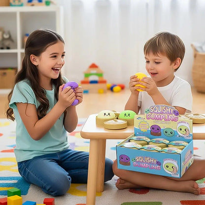 New 1-6pcs Blind Box Colorful Simulated Steamed Bun Squishy with Box Dumplings Sensory Squeeze Toy for Stress Relief