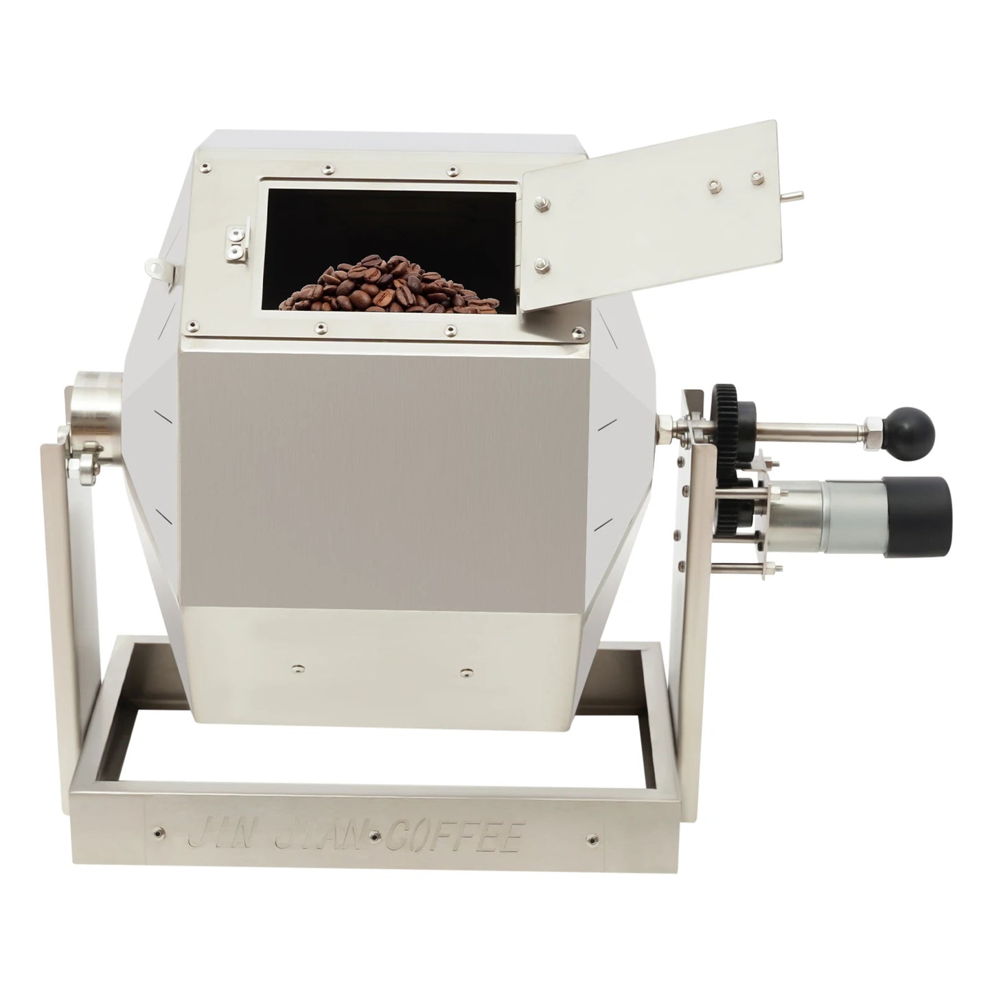3.83gal Electric Coffee Bean Roaster with Speed Controller Gas Direct Fire Coffee Roaster Machine Stainless Steel Peanut Roaster