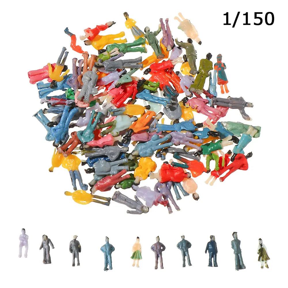 100Pcs/Bag 1:100/1:150/1:75/1:50 Scale Plastic People Figures Model Building Passengers DIY Character Mixed Color Pose Kids Toys