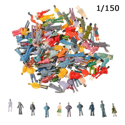 100Pcs/Bag 1:100/1:150/1:75/1:50 Scale Plastic People Figures Model Building Passengers DIY Character Mixed Color Pose Kids Toys