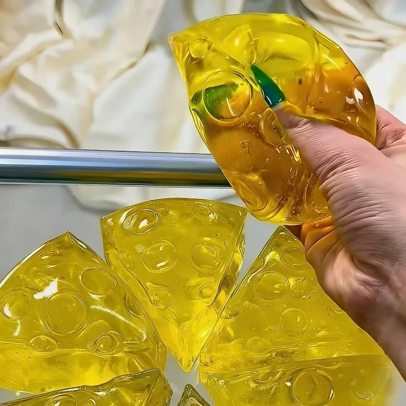Green Apple  Honey Cheese Square Fidgets Toys  Squishy Toys  Soft Simulated Transparent Slow-rebound Decompression Toy for Adult