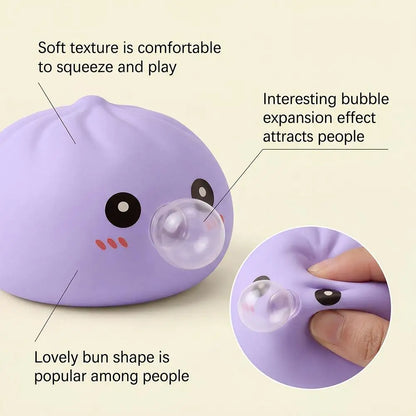 2026 Upgrade Soft Dumpling Pinch Toys Blowing Bubbles Squishy Relief Stress Mystery Blind Box Rebound Steamed Bun Squeeze Ball