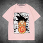 2026 Summer Dragon Ball Oversized T-shirt High Quality  Cotton Goku Manga Panel Print Unisex Retro Casual Tee for Adults Kids
