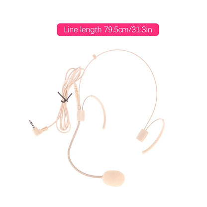 3.5MM Portable Head Mounted Earhook Wired Headset Microphone Loudspeaker Speech Teaching Conference Stage Performance SpeakerMic