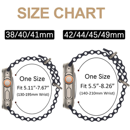Ocean Strap for apple watch Band 44mm 40mm 45mm 41mm 49mm 46mm silicone correas bracelet iWatch series 7 5 6 3 se 8 Ultra 2 9 10