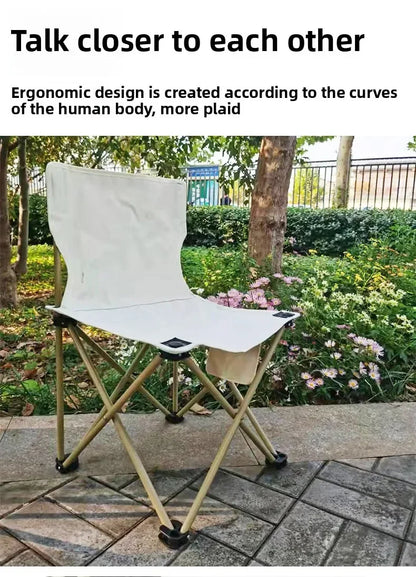 Outdoor Folding Tables and Chairs, Portable Carbon Steel Chairs for Wild Camping, Picnics and Outings
