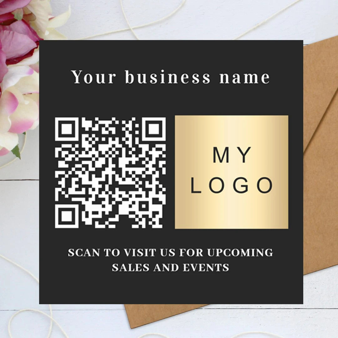 48PCS Customizable Enterprise Website Logo QR Code Stickers - Square/Circular Design with Adhesive Backing, Gift Packaging