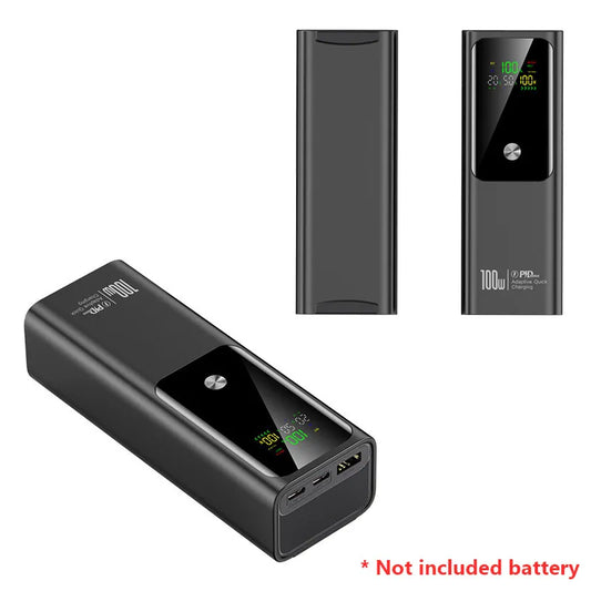DIY Battery Charger Case PD 100W Fast Charging for 4PCS 21700 Polymer 20000mA Battery Power Bank Box for Macbook Need Welding