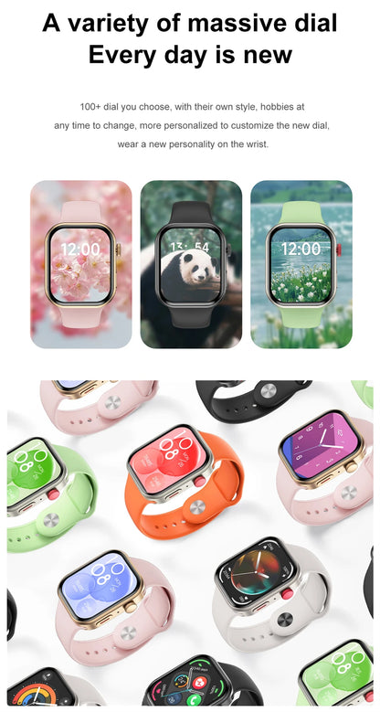 LIGE New 2.01-inch Smart Watch Men Women Heart Rate Health Monitor HD Bluetooth Call Waterproof Sport Smartwatch for Android iOS