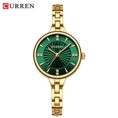 CURREN 9097 Elegant Women's Quartz Watch Luxury Stainless Steel Strap Women's Watch часы женские наручные
