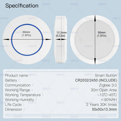 Tuya ZigBee Button Smart Scene Switch Multi-scene Linkage Wireless Remote Control Intelligent Smart Home Requires Zigbee Gateway