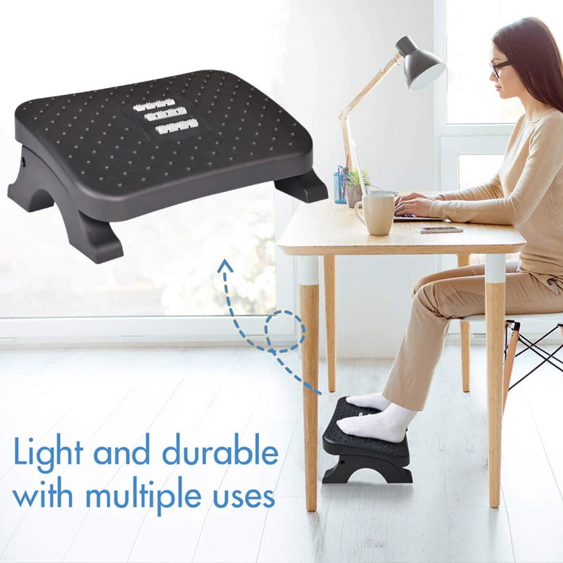 Detachable Ergonomic Under Desk Foot Stool Footrest With Massage Rollers Load 120Lbs Plastic Desk Leg Rest Home Office Footstool