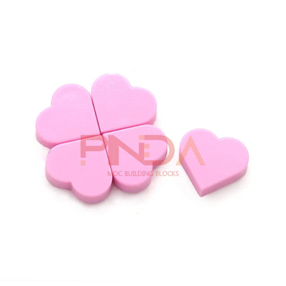100pcs MOC 39739 Tile Round 1x1 Heart Building Blocks Sets Love Peach Compatible with Educational Creative Kids Children Toys