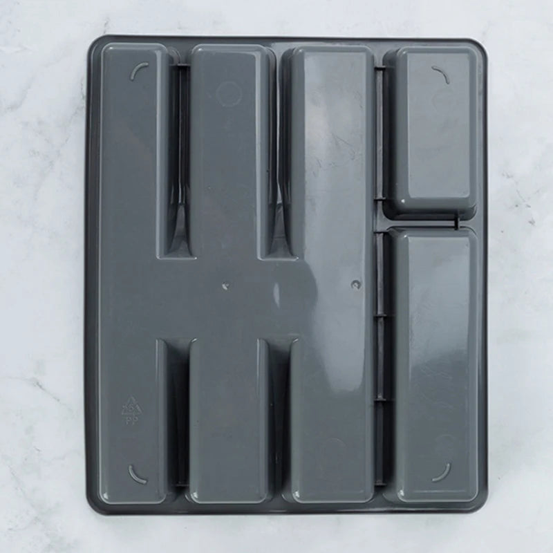 1Pc Kitchen Drawer Cutlery Organizer Silverware Holder Utensil Divider Box Plastic Flatware Storage Tray Home Restaurant Supply
