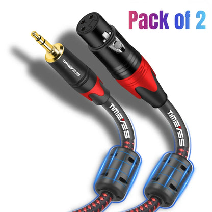 3.5mm To XLR Cable XLR To 3.5mm TRS Stereo Aux Cord Adapter Unbalaned Microphone Cable for Speaker Amplifier Camera Laptop IPad