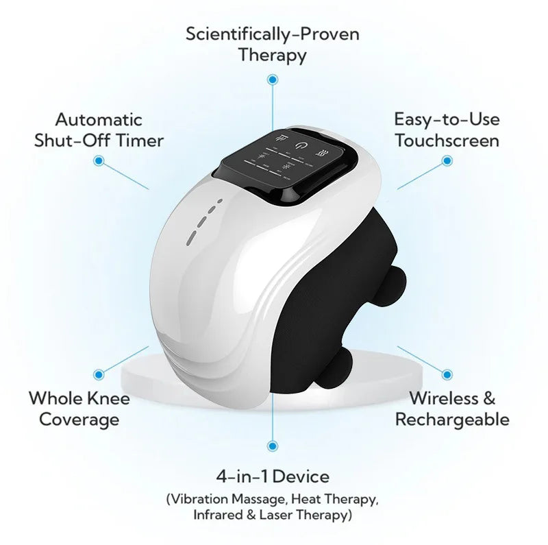 Knee Massager Smart Red Light and Massage Therapy for Swelling Stiff Joints Stretched Ligament and Muscles Injuries Gifts
