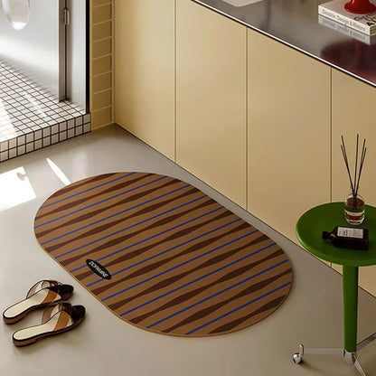 VIKAMA Light Luxury Minimalist Style Lineage Living Room Entrance Carpet Bathroom Entrance Anti-slip Floor Mat Home Decoration