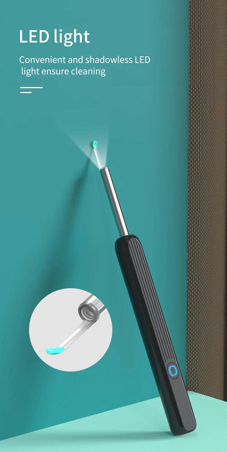 Smart Ear Wax Cleaner with Camera 3.5mm Earpick Otoscope Visual Ear Camera Health Care Ear Cleaner for iPhone, iPad, Android