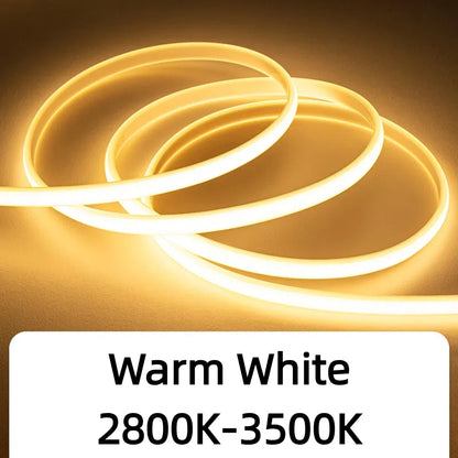 1-35M COB Strip Light Pure Silicone Tube 288LEDs/M High Bright Flexible String Lamp Waterproof 220V 110V For Villa Garden Yard