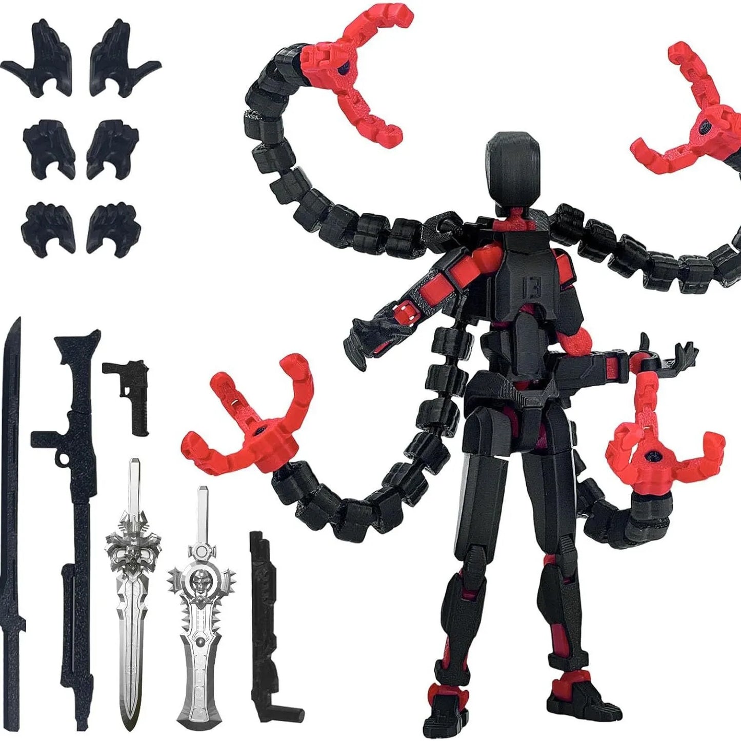 Assembly Completed T13 Action Figure 3D Printed Multi-Jointed Movable Titan 13 Lucky Dummy Nova Robot Action Figure Desktop