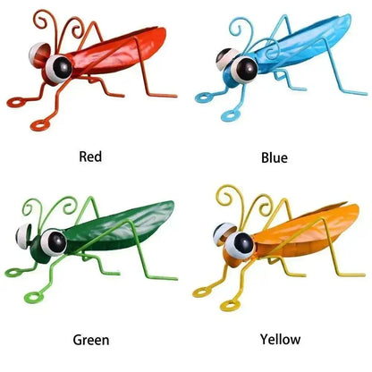 Garden Cute Creative Metal Grasshopper Statue Decoration Outdoor Tree Wall Art Garden Grasshopper Statue Decoration Courtyard