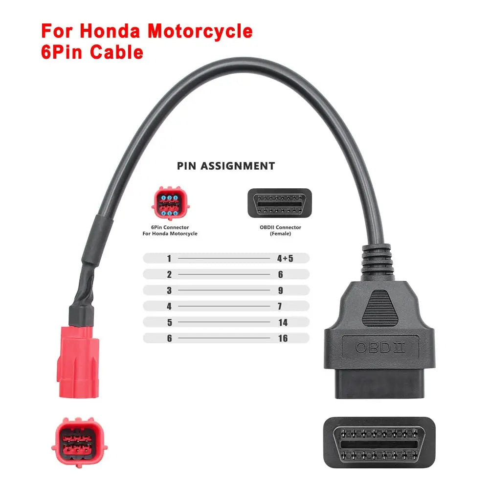ELM327 V1.5 for Yamaha for Honda EFI Motorcycle Diagnostic Tool 3+4pin & 6pin to 16PIN OBD2 Cable Scanner Fault DiagnosisTool