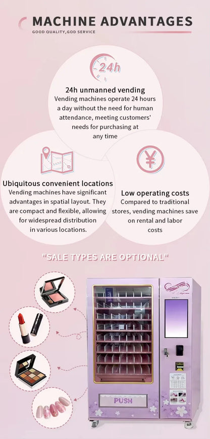 Touch Screen Eyelash Earring Vending Machine AI Virtual Trial Card Reader for Shopping Mall Retail Free Custom Stickers