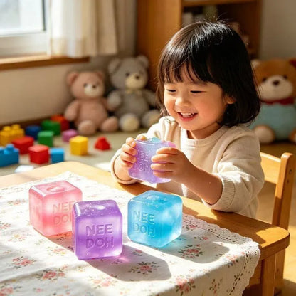 Slow Rebound Maltose Ice Cube Water Cube Squish Block Needoh Soft Squeeze Fidget Toy Stress Relief Vent Squishy Gift For Teens
