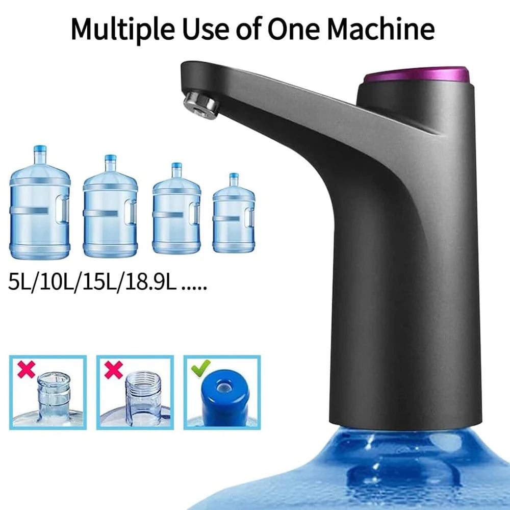 Portable USB Charging Electric Water Dispenser,2-5 Gallon Drinking Water Jug Pump for Home, Kitchen, Office, Camping Essentials