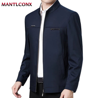 Spring Autumn Men's Jacket Thin Casual Business Jacket Men Office Dress Coat Man Social Jackets for Men Outerwear Black M-XXXL