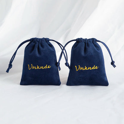 100pcs Custom Logo Jewelery Velvet Drawstring Bag Soft Champagne Velvet Suede Pouches Packaging for Wedding Party Gift Organizer