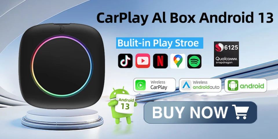 Grandnavi Android 13 3in1 CarPlay Ai Box Wireless Android Auto USB Adapter For Youtube Netflix Tiktok Universal AI Box Plug Play