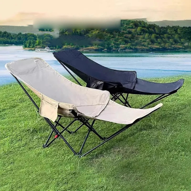 Portable Folding Moon Chair 3 Level Adjustable Recliner Camping Picnic Beach Office Nap Lounger Lightweight Foldable Chair