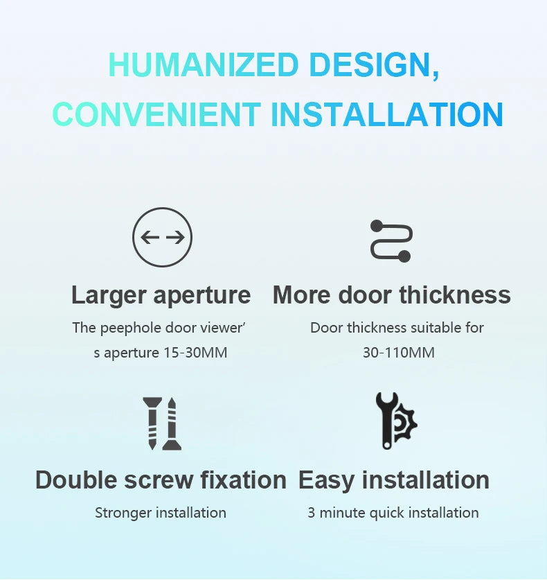 4.3inch Smart Life Door Peephole Camera WiFi Tuya Human Detection 120° 2KHD 3MP IPS Screen Remote Danmini Digital Door Video Eye