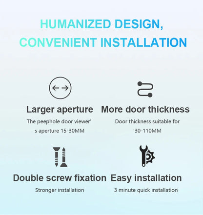 4.3inch Smart Life Door Peephole Camera WiFi Tuya Human Detection 120° 2KHD 3MP IPS Screen Remote Danmini Digital Door Video Eye