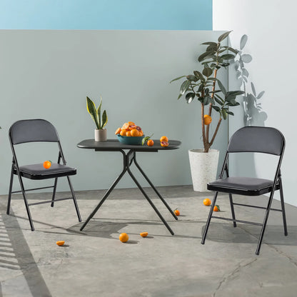 Leather Padded Folding Chair 4 Pack Sturdy Metal Foldable Chairs Easy to Use and Storage Outdoor and Indoor for Home Office
