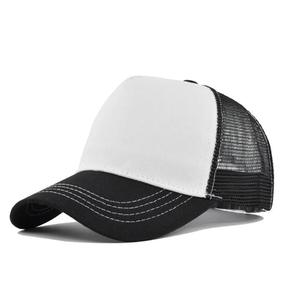 Customized Printed Logo Five Piece Baseball Caps Solid Color Mesh Breathable Sun Shading And Sun Protection Duck Tongue Hats
