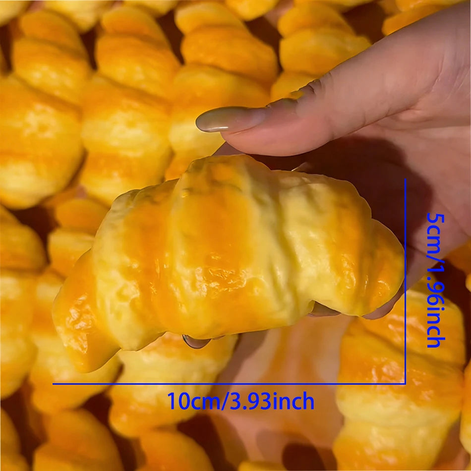 Croissant Squishy Toy Squeeze Toy Slow Rebound Stress Relief Soft Squeeze Anti-Anxiety Toy For Students Office Workers