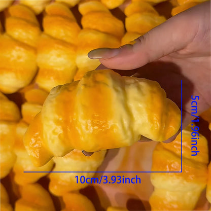 Croissant Squishy Toy Squeeze Toy Slow Rebound Stress Relief Soft Squeeze Anti-Anxiety Toy For Students Office Workers