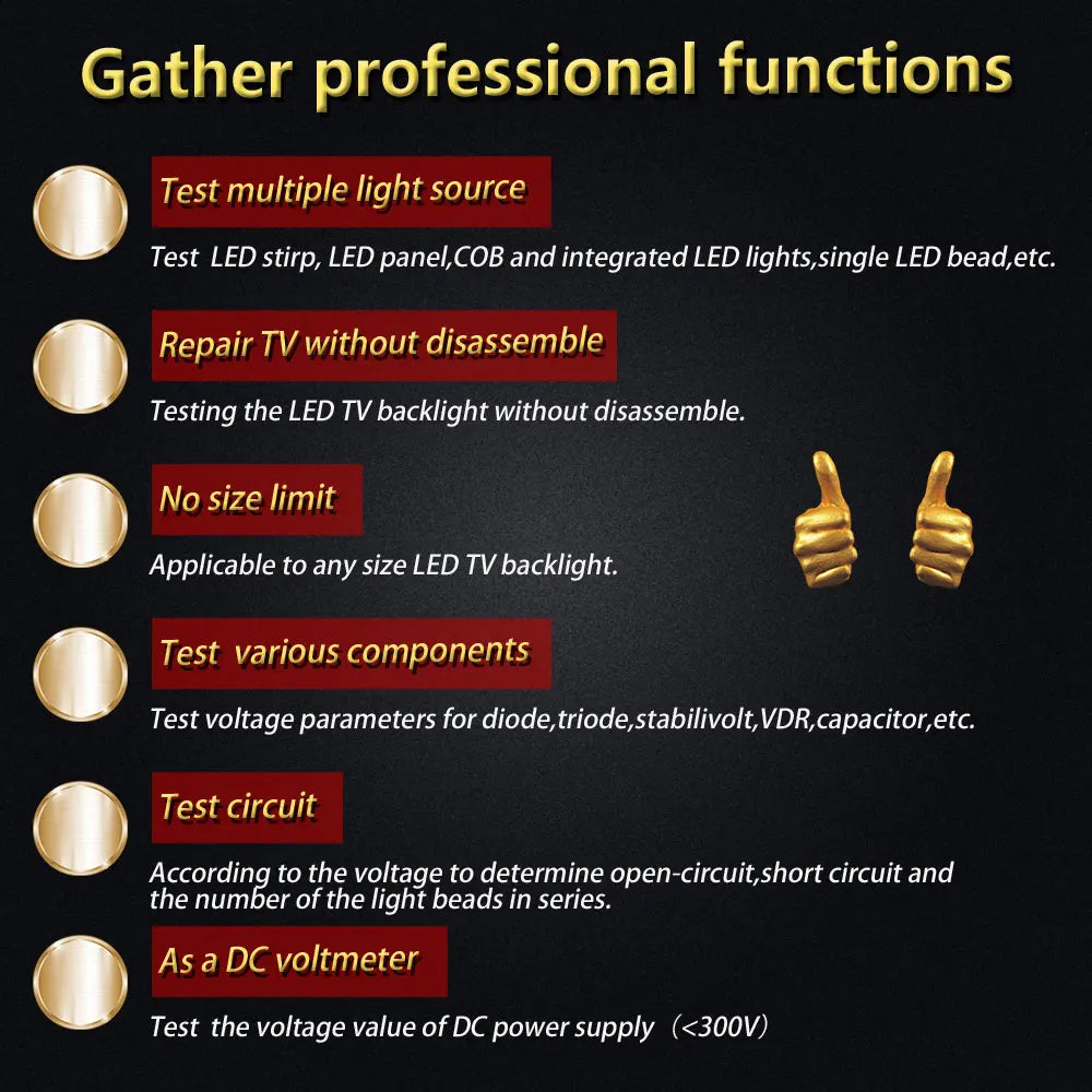 LED Tester 0-320V TV Backlight Tester Multipurpose Screen Repair Tools without Disassemble LED Bead Lamp Strips Check Device