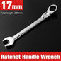 Flex-Head Ratcheting Combination Wrench Set SAE 1/4''-13/16'' Premium 72-Teeth Gear Chrome Organizer Auto Repair Tool