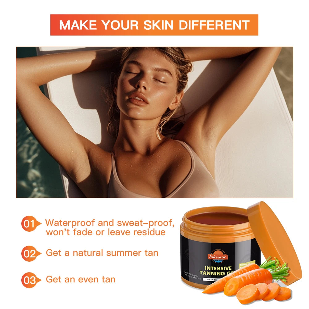 Lakerain Intensive Tanning Gel Body Cream Bronze Tanning Lotion Carroten Effective Sun Aid Take In Sunlight Moisturizing Cream