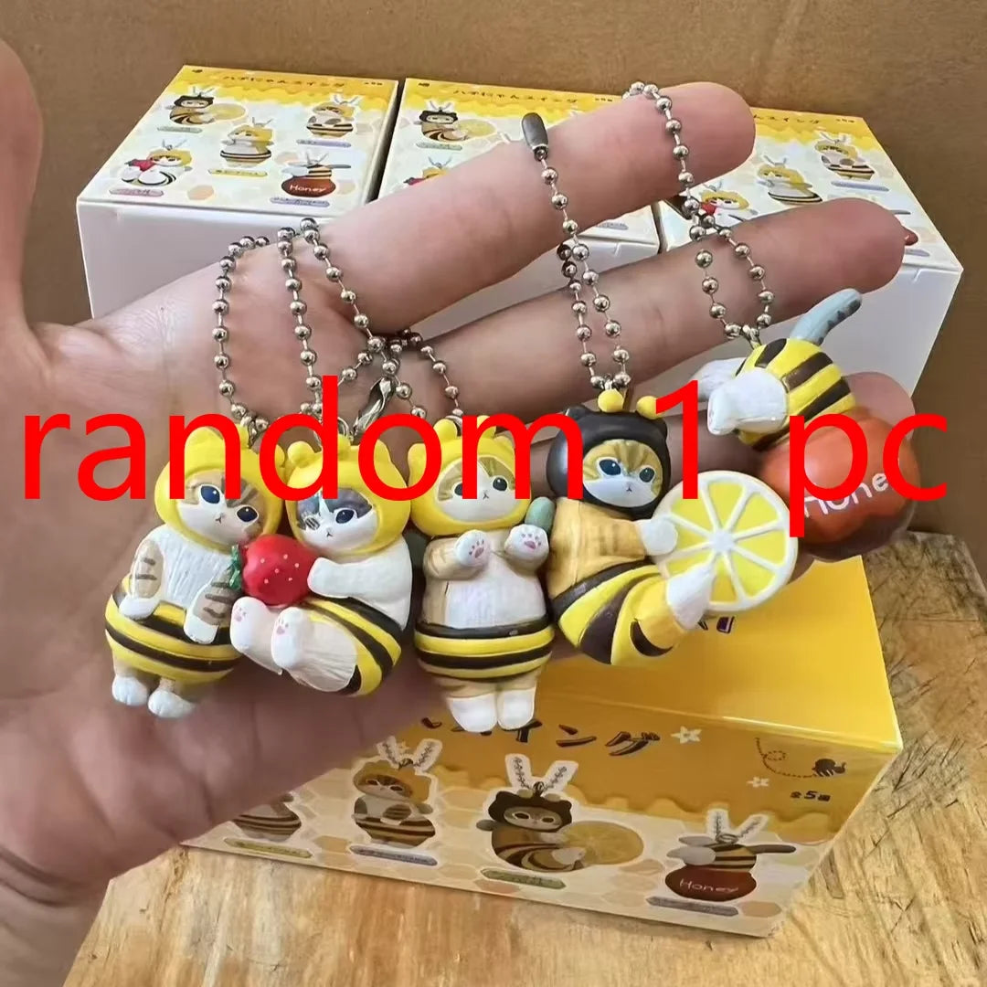 Shaped Mofusand Bee Blind Box Twisted Egg Bee Cat Anime Figure Ornament Cute Doll Handmade Model Decoration Toys Surprise Gift