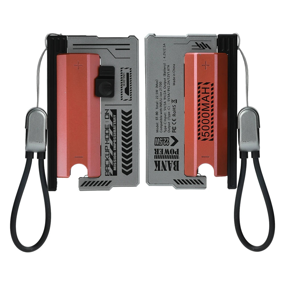 1 Section Welding Free 21700 Mobile Power Case PD 20W Fast Charging Built-In Cable Detachable Power Bank DIY Battery Box